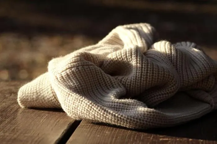 A folded waffle-weave blanket