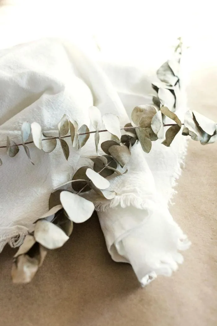 Soft white cloth styled for a wedding set